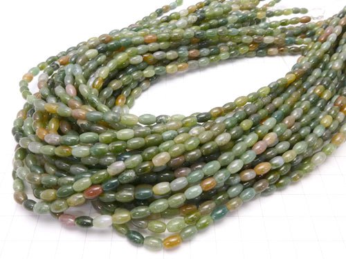 1strand $5.79! Indian Agate Rice 6x4x4mm 1strand beads (aprx.15inch/37cm)