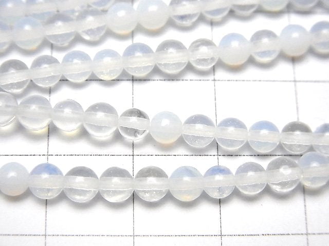 Synthetischer Opal Rund 4mm Weiß 1strang Perlen (ca. 14 Zoll / 35 cm)