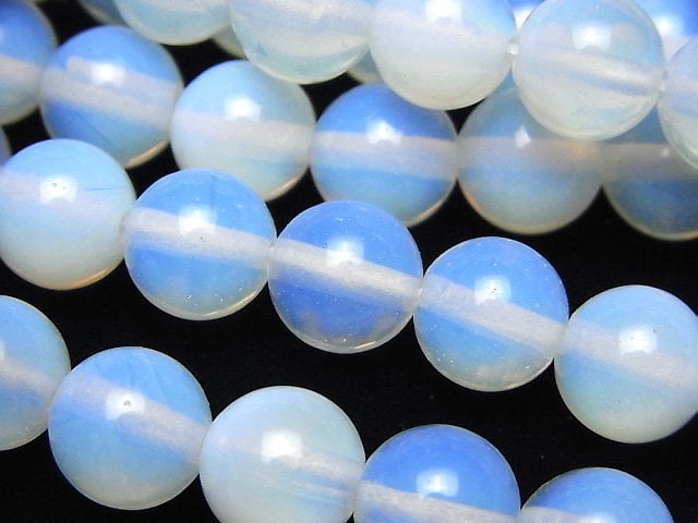 Synthetischer Opal Rund 10mm Weiß 1strang Perlen (ca. 14 Zoll / 34 cm)