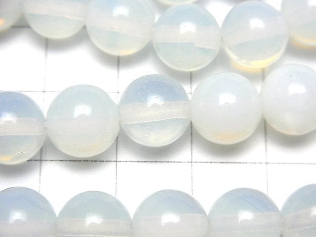 Synthetischer Opal Rund 10mm Weiß 1strang Perlen (ca. 14 Zoll / 34 cm)