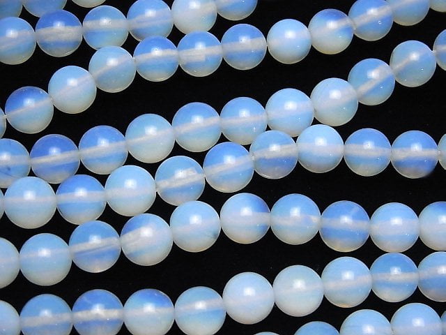 Synthetischer Opal Rund 10mm Weiß 1strang Perlen (ca. 14 Zoll / 34 cm)