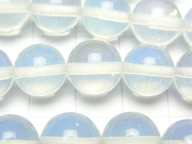 Synthetischer Opal Rund 12mm Weiß 1strang Perlen (ca. 14 Zoll / 34 cm)