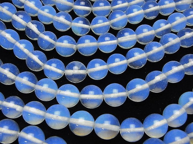 Synthetischer Opal Rund 12mm Weiß 1strang Perlen (ca. 14 Zoll / 34 cm)