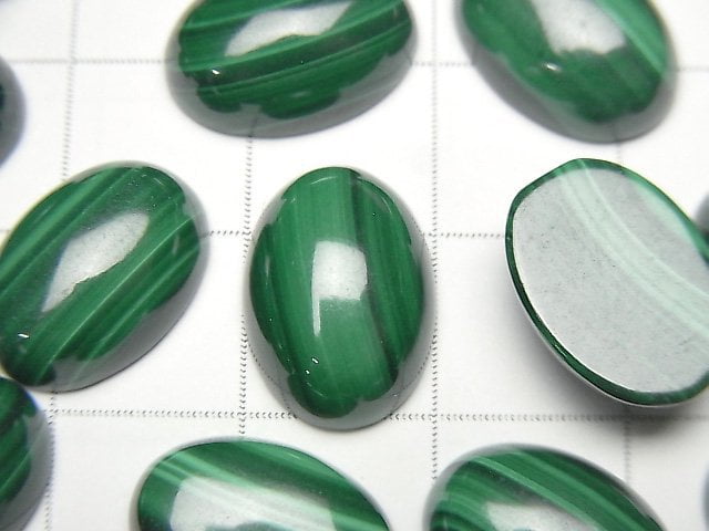 Malachit AAA ovaler Cabochon 14x10mm 2 Stück