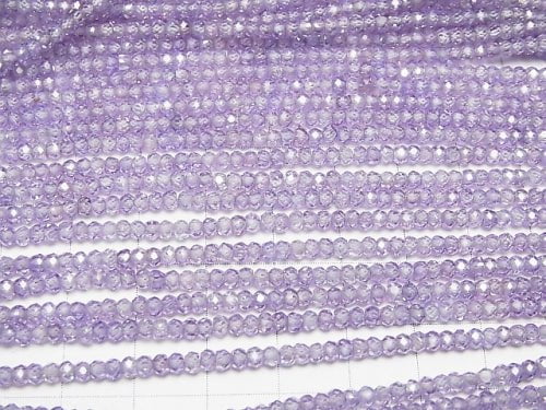 1strand $8.79! Lavender color Cubic Zirconia AAA Faceted Button Rondelle 1strand beads (aprx.13inch / 32cm)