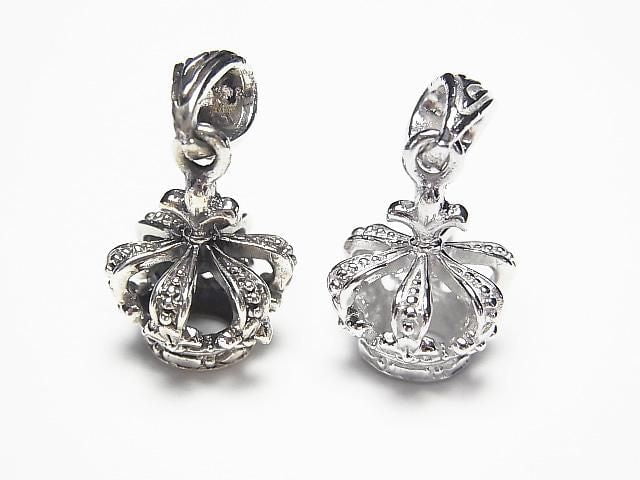 Silver 925 Crown Motif Pendant 17x13x13mm 1pc