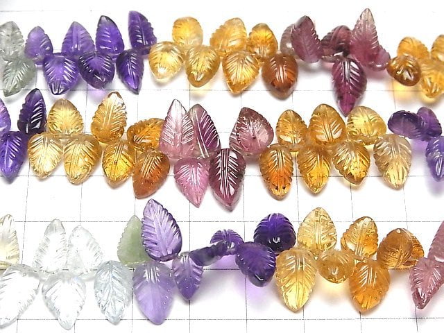 Hochwertiger Mischstein AAA Tropfenform (Blattgravur) facettierte Briolette halb oder 1 Strang Perlen (ca. 7 Zoll / 18 cm)