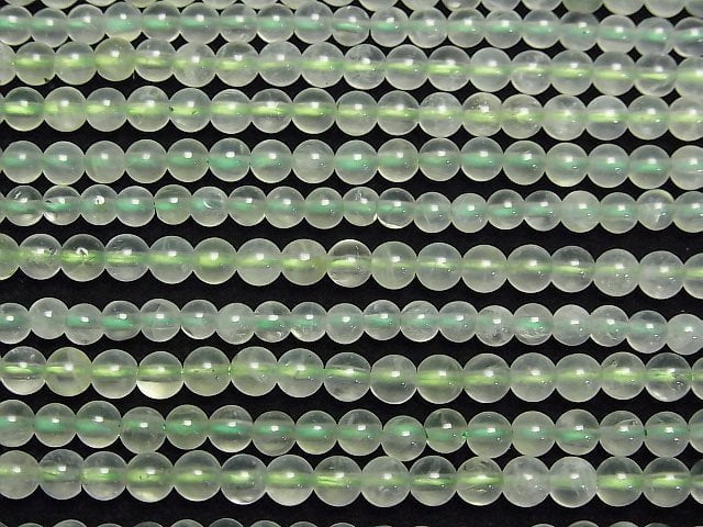Prehnit AA++ rund 4mm 1 Strang Perlen (ca. 15 Zoll / 36 cm)