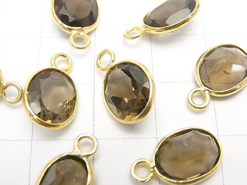 High Quality Smoky Quartz AAA Bezel Setting Oval 10x8mm Faceted 18KGP 3pcs $7.79!