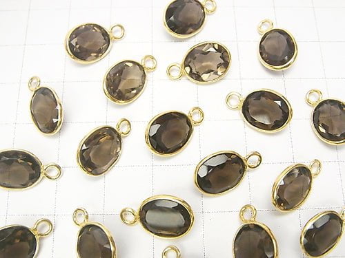 High Quality Smoky Quartz AAA Bezel Setting Oval 10x8mm Faceted 18KGP 3pcs $7.79!