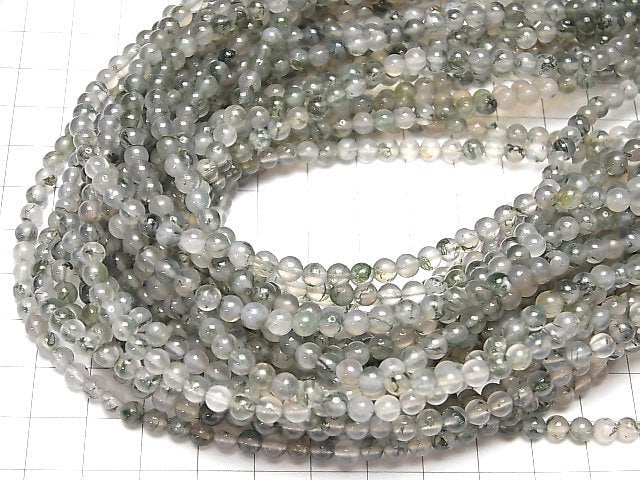 1strand $4.79! Moss Agate AAA Round 4mm 1strand beads (aprx.15inch/38cm)