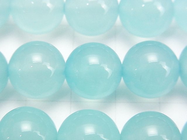 Meeresblauer Chalcedon AAA Rund 12mm 1/4-1 Strang Perlen (ca. 15 Zoll / 38 cm)