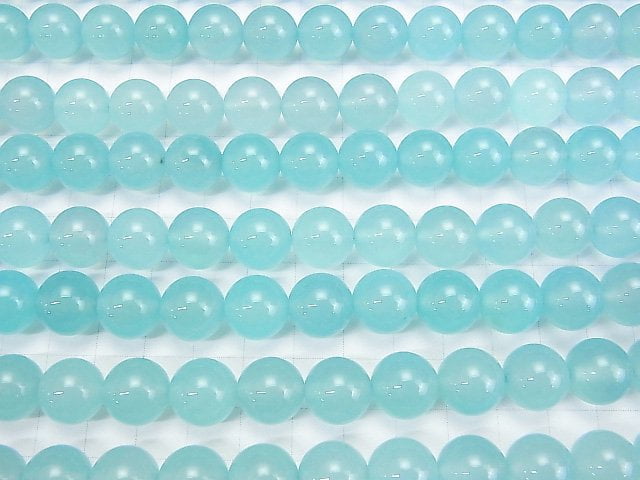 Meeresblauer Chalcedon AAA Rund 12mm 1/4-1 Strang Perlen (ca. 15 Zoll / 38 cm)