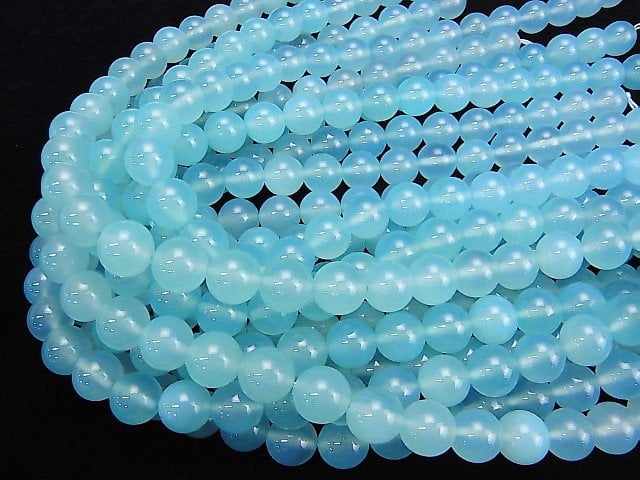 Meeresblauer Chalcedon AAA Rund 12mm 1/4-1 Strang Perlen (ca. 15 Zoll / 38 cm)