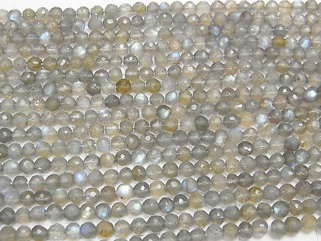 Hochwertiger Labradorit AAA- facettierte rund 4 mm 1 Strang Perlen (ca. 12 Zoll / 30 cm)