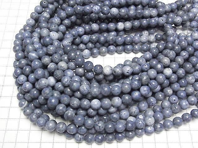 Lose Steine Schwammkoralle rund 8 mm 1 Strang Perlen (ca. 15 Zoll / 36 cm)