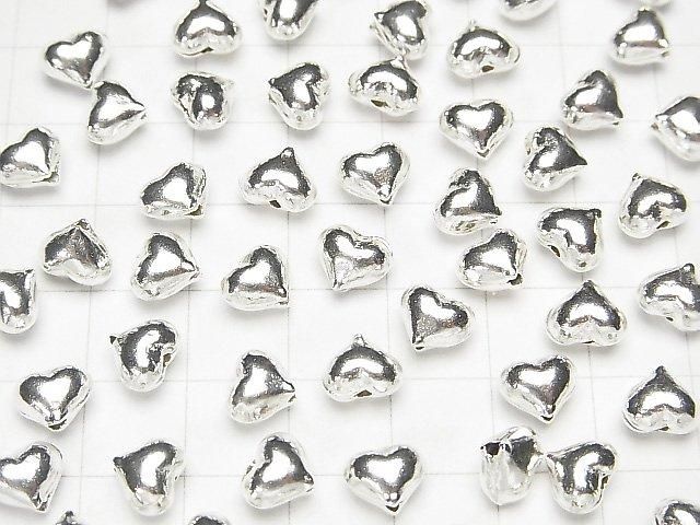 Karen Silver Heart Motif Beads 8x9.5mm (2pcs)