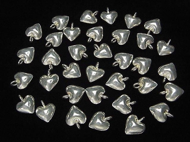Karen Silver Heart Motif Charm 12x10x5.5mm White Silver 1pc