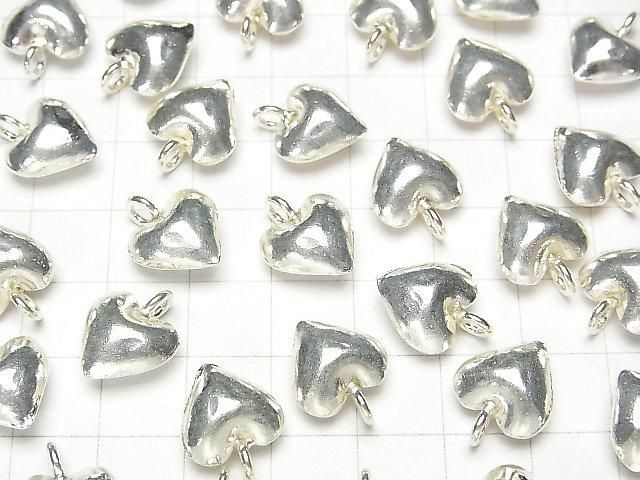 Karen Silver Heart Motif Charm 14x12x6mm White Silver 1pc