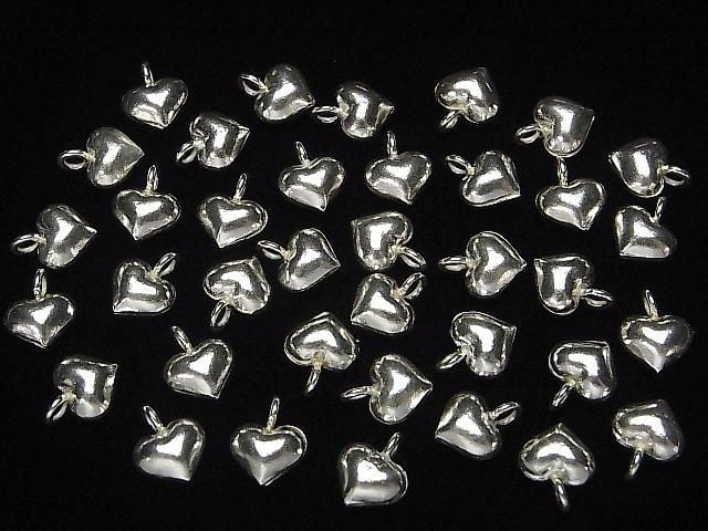 Karen Silver Heart Motif Charm 14x12x6mm White Silver 1pc