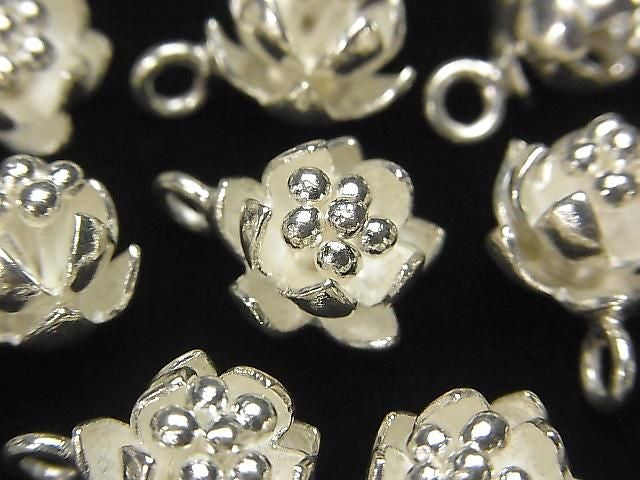 Breloque Fleur Argent Karen 16x12x10mm Argent Blanc 1 pièce