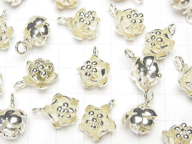 Breloque Fleur Argent Karen 16x12x10mm Argent Blanc 1 pièce