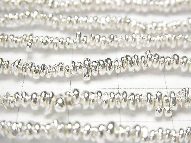 Karen Silver Rough Rondelle White Silver 1/8 or 1-strand beads (approx. 25 inches/62 cm)