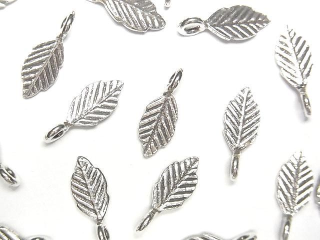 Karen Silver Leaf Charm 15x6x1mm (2pcs)