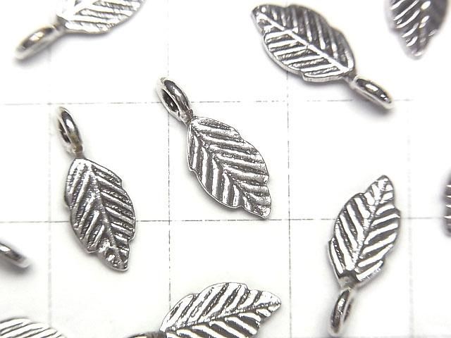 Karen Silver Leaf Charm 15x6x1mm (2pcs)