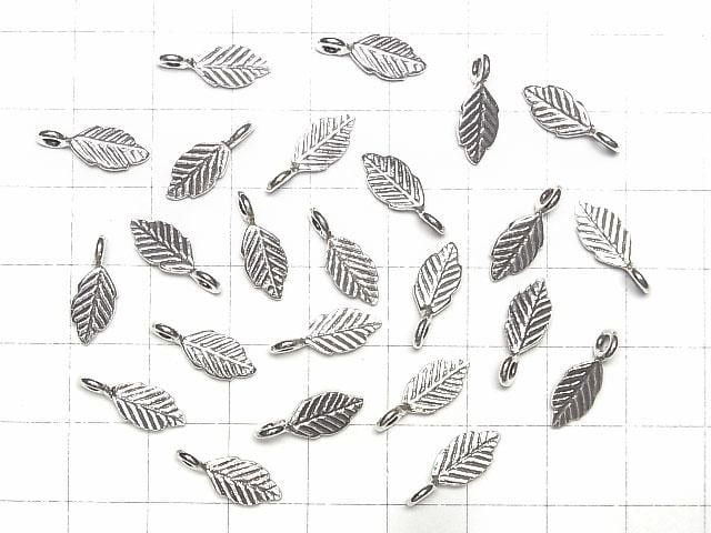 Karen Silver Leaf Charm 15x6x1mm (2pcs)