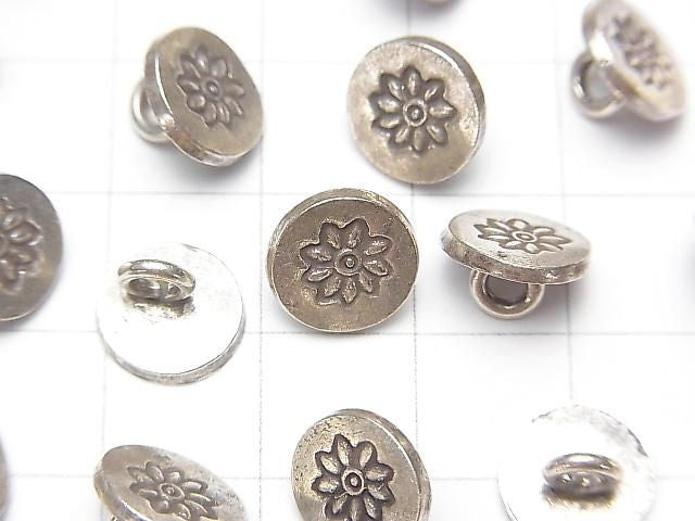 Karen 銀花圖案硬幣飾品 (Concho) 10x10x6mm 1個