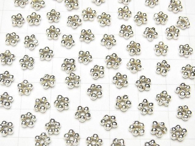 Karen Silver Rondelle Daisy 6x6mm 5pcs