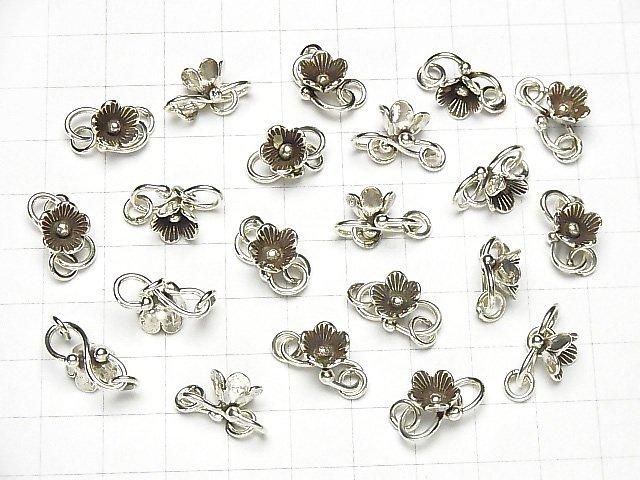 Karen Silver Flower Motif Charm with Small Hook (1pc)