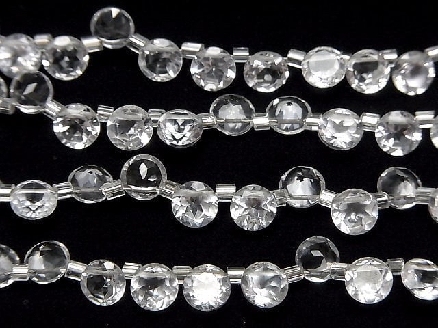 Hohe Qualität weißer Topas AAA rund facettiert 6x6mm halb oder 1 Strang Perlen (26 Stück)