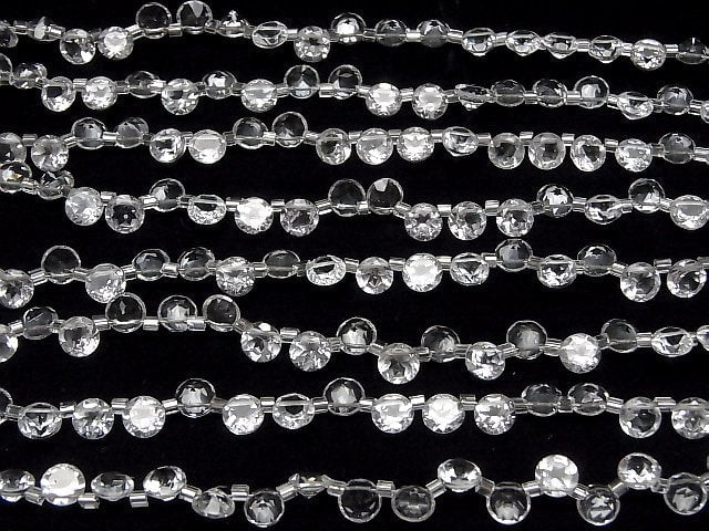 Hohe Qualität weißer Topas AAA rund facettiert 6x6mm halb oder 1 Strang Perlen (26 Stück)