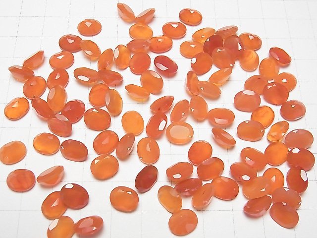 Hohe Qualität Karneol AAA lose Steine oval facettiert 10x8mm 4 Stück