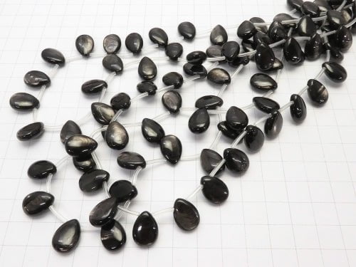 Hypersthene AAA-AAA- Pear shape (Smooth) 14x10x5mm half or 1strand beads (aprx.15inch/38cm)