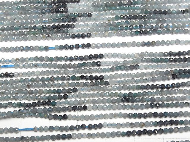 Hochwertig! Grandidierit AA+ facettierte runde 2mm 1strang Perlen (ca. 12inch/30cm)