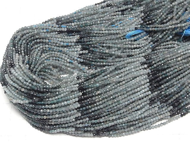 Hochwertig! Grandidierit AA+ facettierte runde 2mm 1strang Perlen (ca. 12inch/30cm)