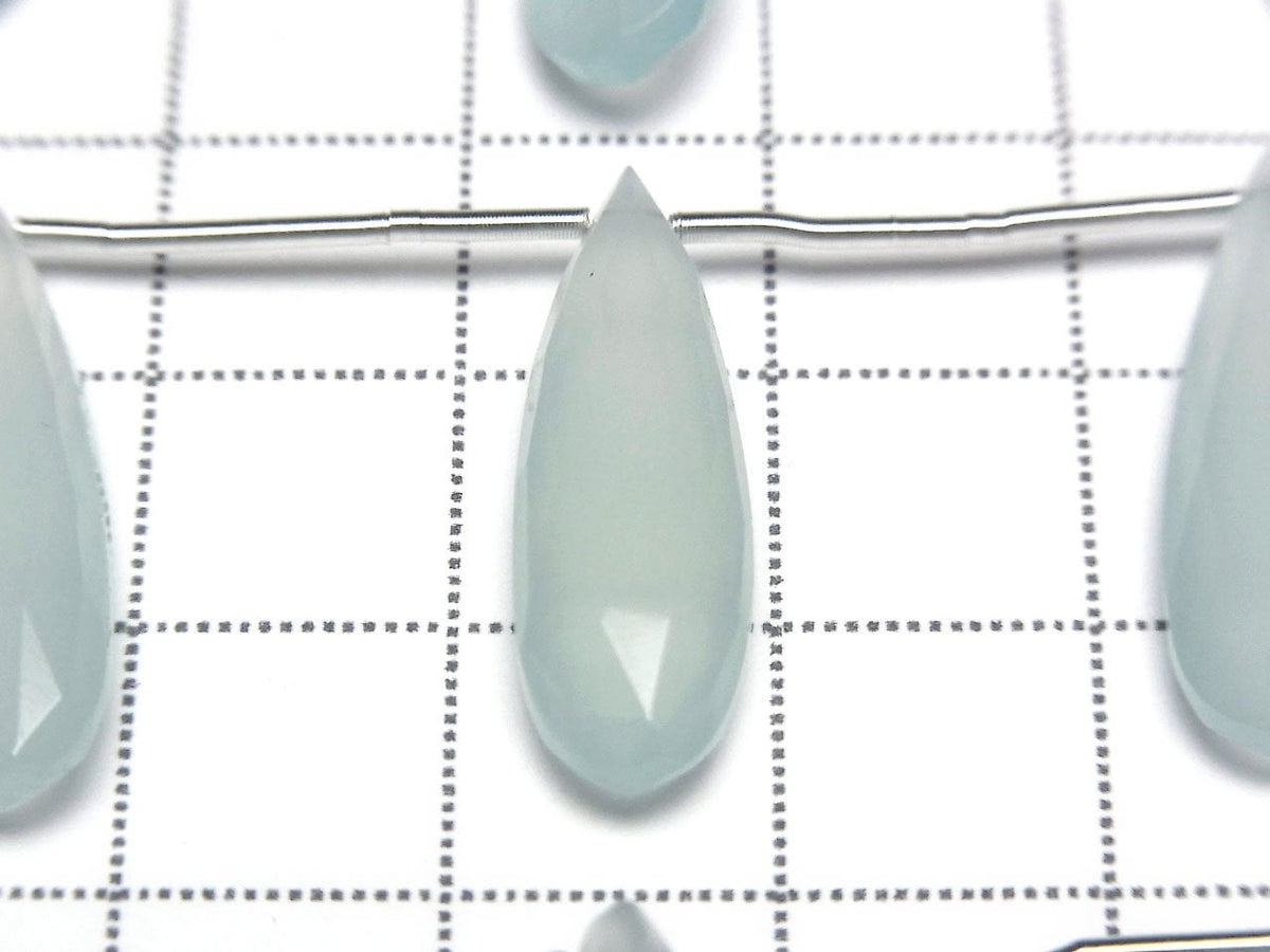 海藍玉髓刻面梨形25x7mm 1串珠子(5顆)