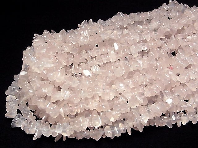 Madagaskar Rosenquarz AA++ Kleine Nuggets (Chips) 1Strang Perlen (ca. 34 Zoll/86 cm)