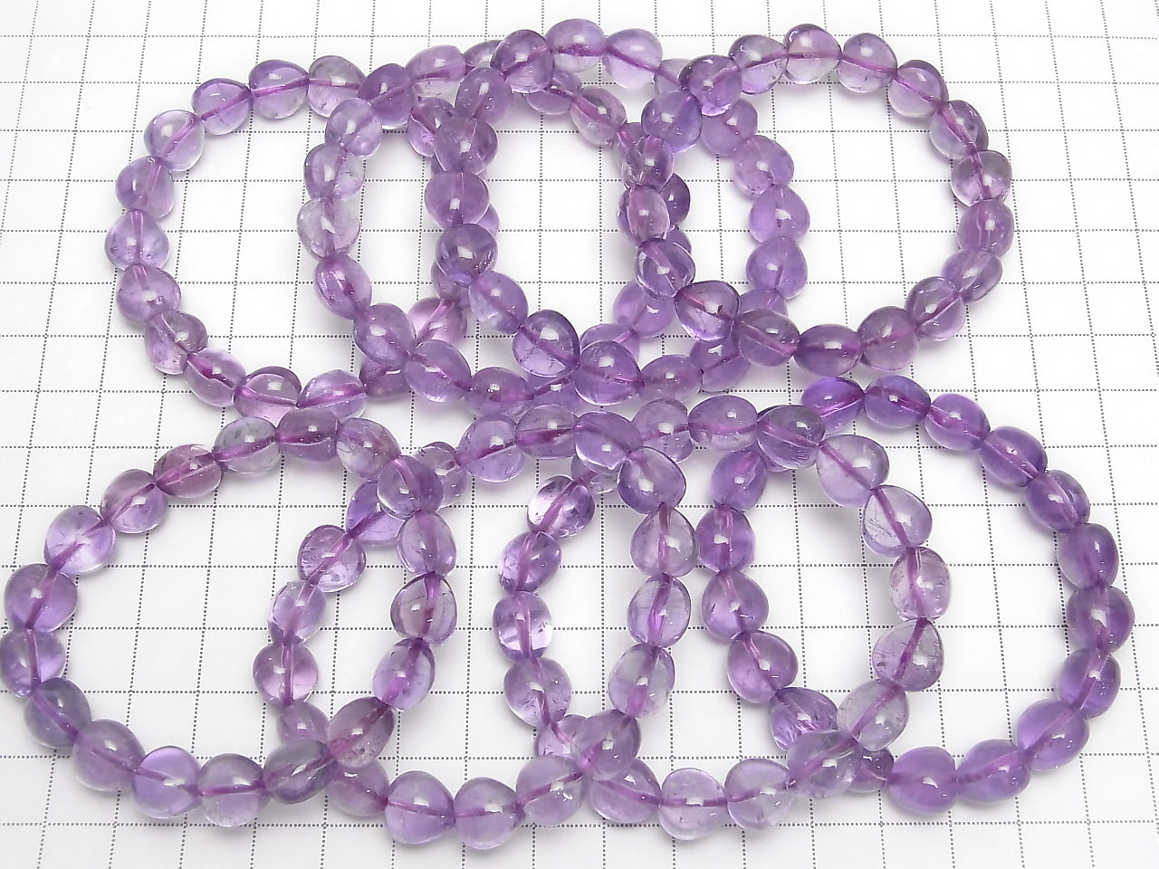 Amethyst AA++ Vertikales Loch Herz 10x10x8mm Armband