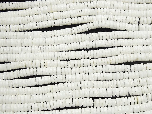 Litov Shell Rondelle (Heishi) 5x5x1.5mm White 1strand beads (approx. 24 inches/59 cm)