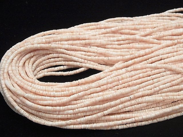 Rosa Muschel Röhre (Heishi) 3x3x2mm halbe oder 1Strang Perlen (ca. 58 cm)