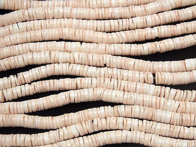 Pink Shell Rondelle (Heishi) 5x5x2mm half or 1 strand beads (approx. 23 inches/58 cm)