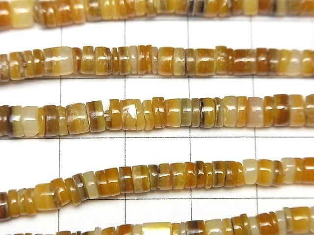 Gold-lip Shell (Silver-lip Oyster) Rondelle (Heishi) 5x5mm 1strand beads (aprx.24inch/60cm)
