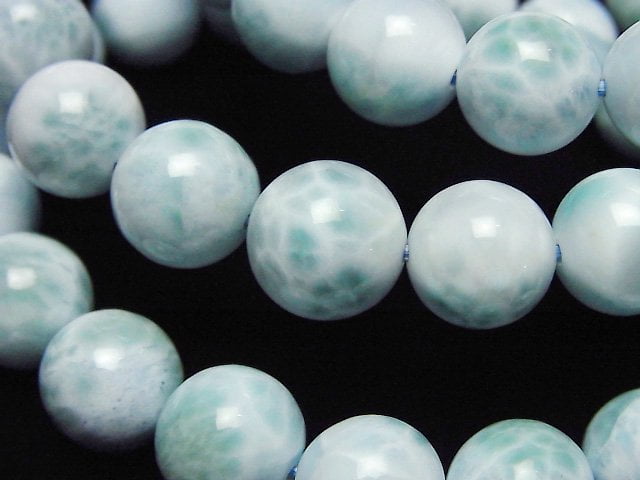 Larimar Pectolith AA++ Rund 11mm Armband