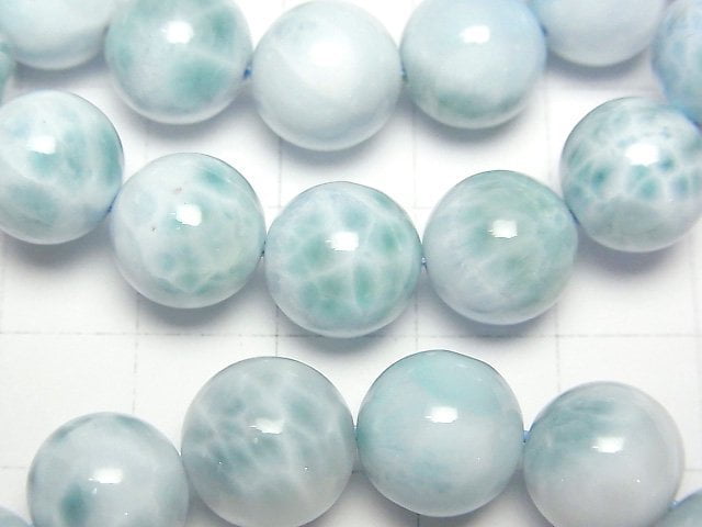 Larimar Pectolith AA++ Rund 11mm Armband