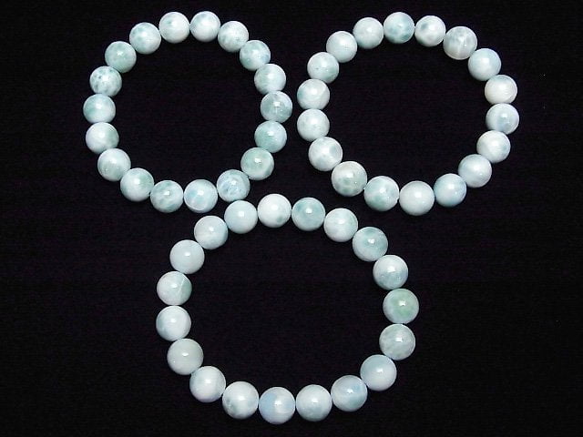 Larimar Pectolith AA++ Rund 11mm Armband