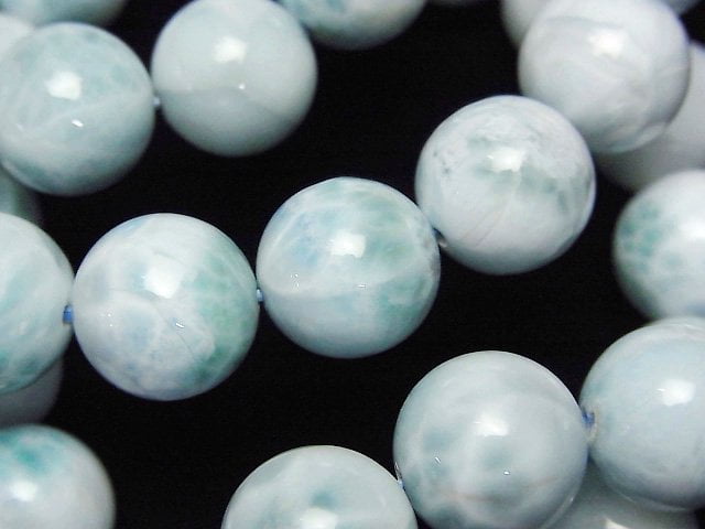 Larimar Pectolith AA++ Rund 13mm Armband
